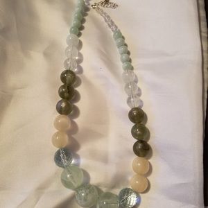 Beaded necklace in shades of green